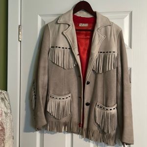 Vintage leather fringe jacket